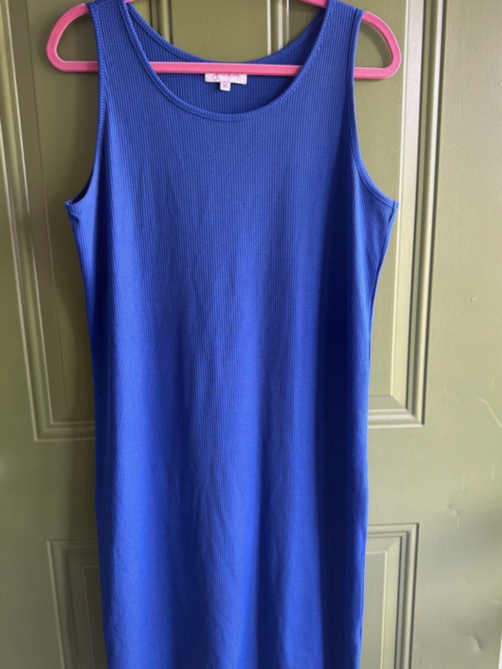Sleeveless Ribbed Shift Dress in Blue by Jess Lea